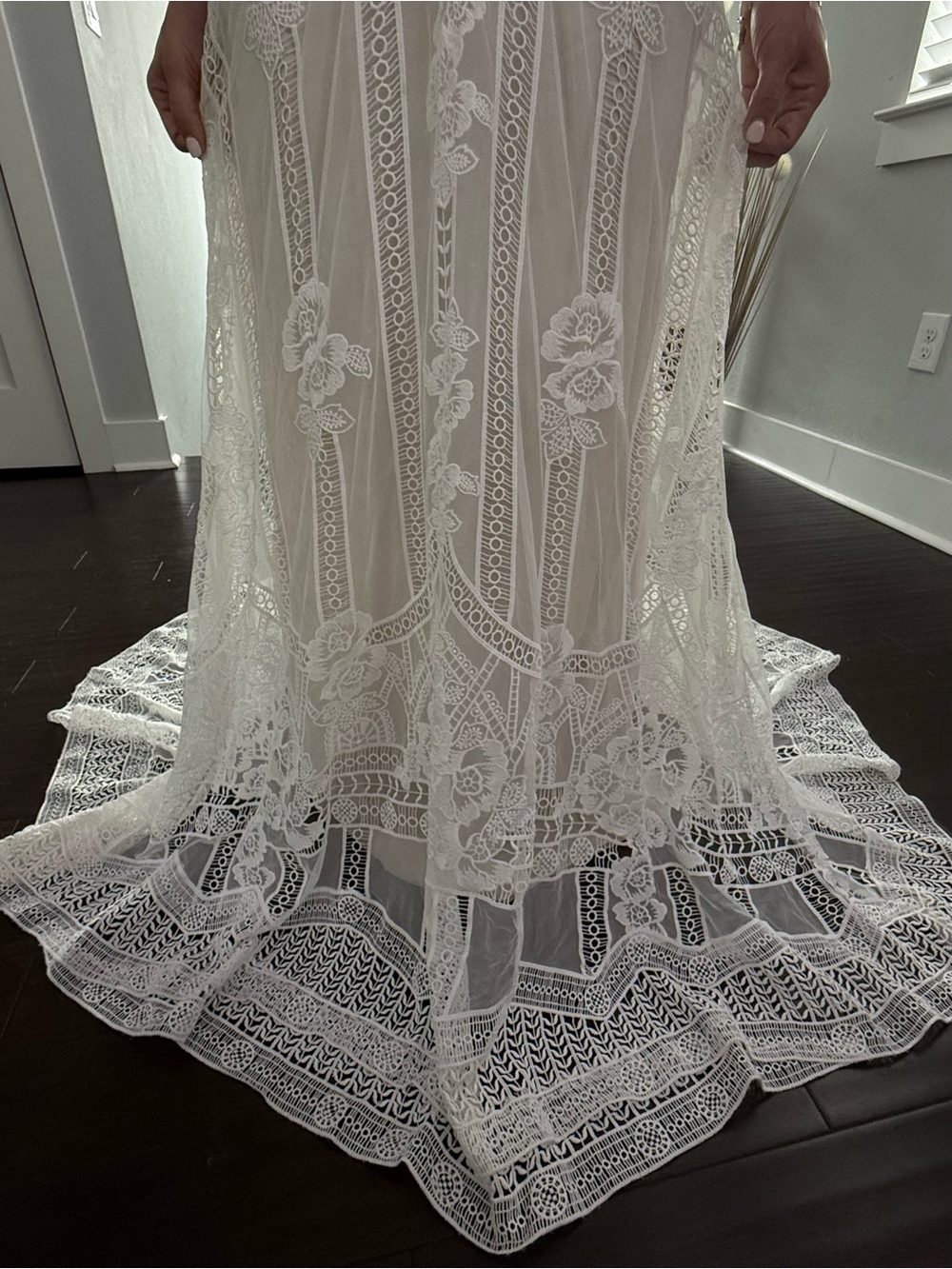 Rue De Seine Off‑Shoulder Lace Bridal Gown in Ivory - Picture 7 of 12